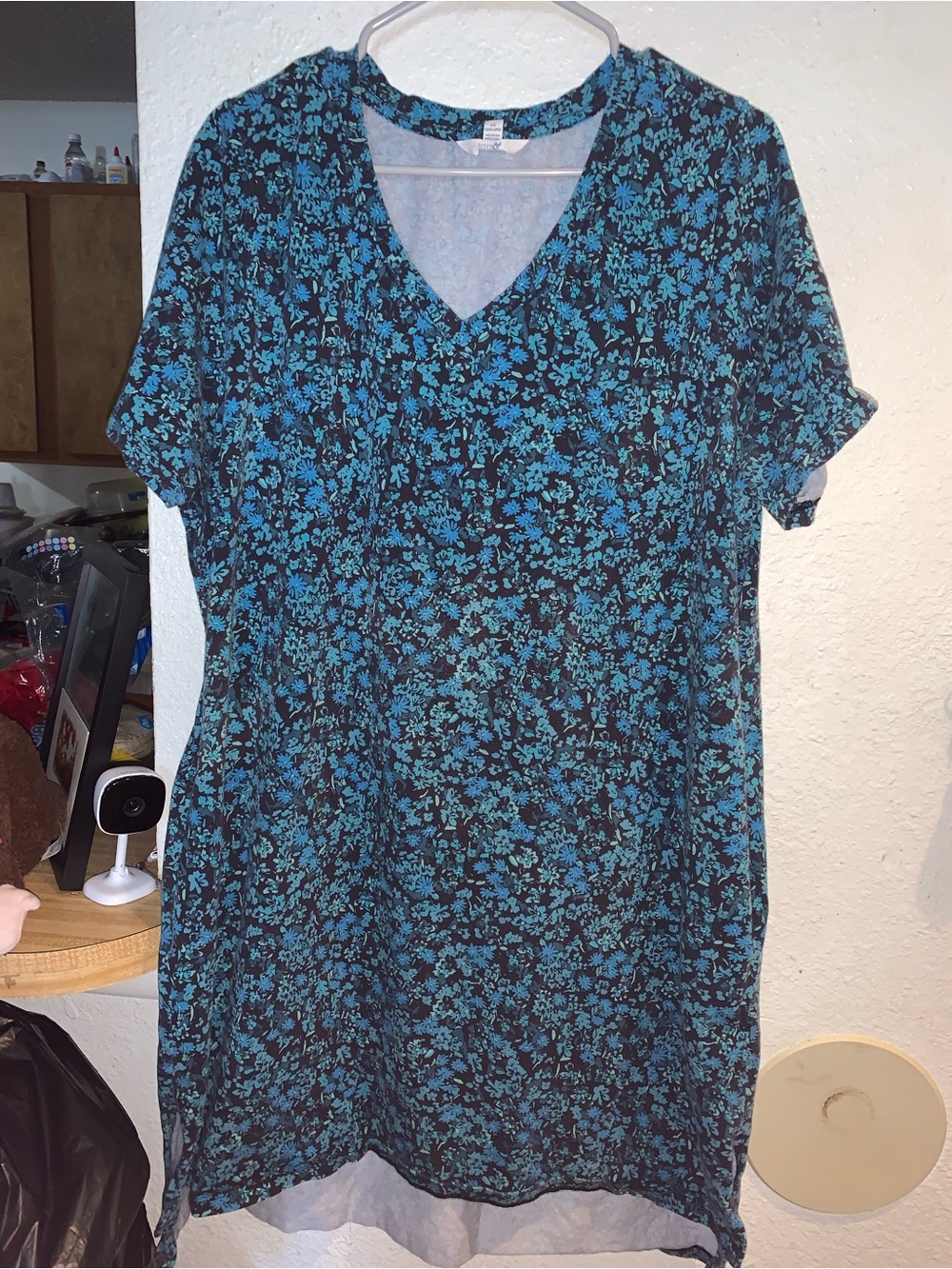 Terra & Sky Black and Teal Floral Midi Dress